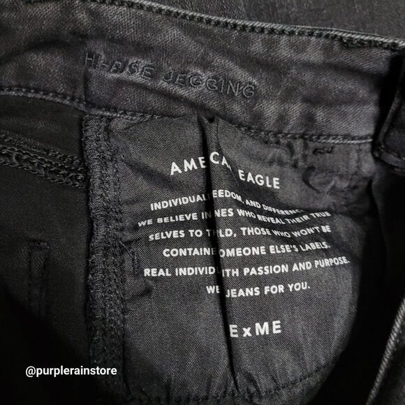 American Eagle Jeans 0 R Jegging Hi Rise Next Level Stretch Black Wash Denim - Picture 5 of 13